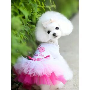 Dog Pet Ballet Tutu Skirt Dress Pink Costume Outfit Lightweight Puppy Dance  Med